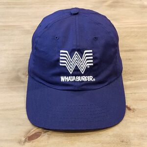 Whataburger Hat Snapback Blue Work Employee Crew One Size Adjustable